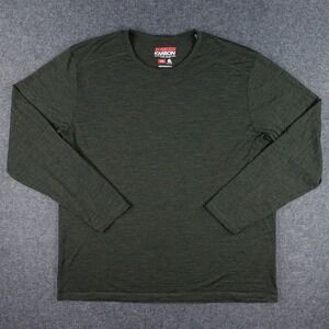Karbon Merino Wool Shirt Men's XXL Long Sleeve Hiking Base Layer Olive Green